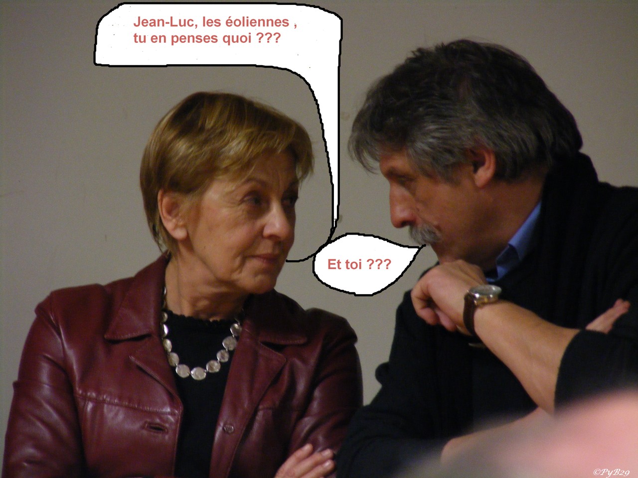 Marie-Lise Lebranchu en compagnie de Jean-Luc Fichet le 16 fvrier 2008.Photo pyb29